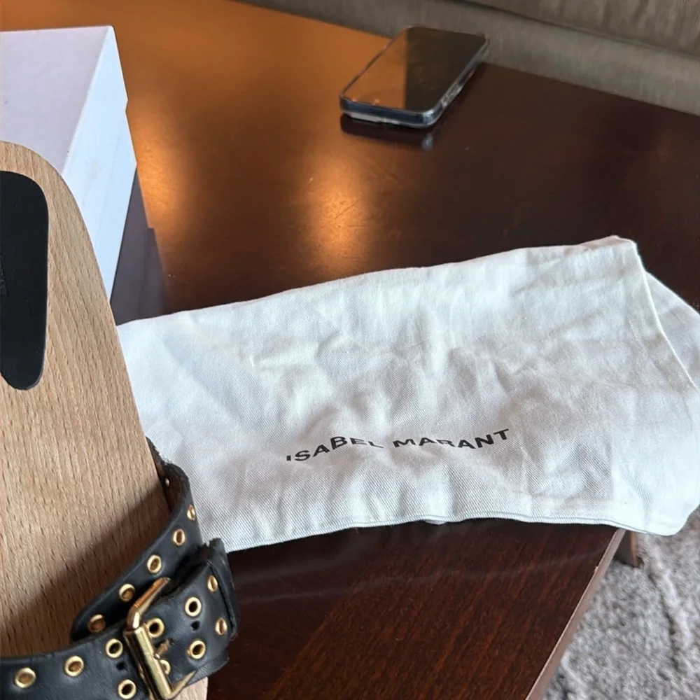 Isabel Marant Jaso Black Leather Women's Sandals size 40 - Picture 2 of 5